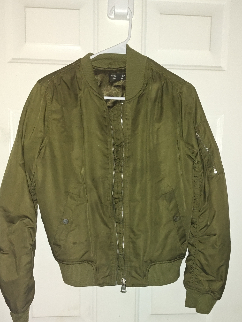 Topshop Olive Bomber Jacket for Woman